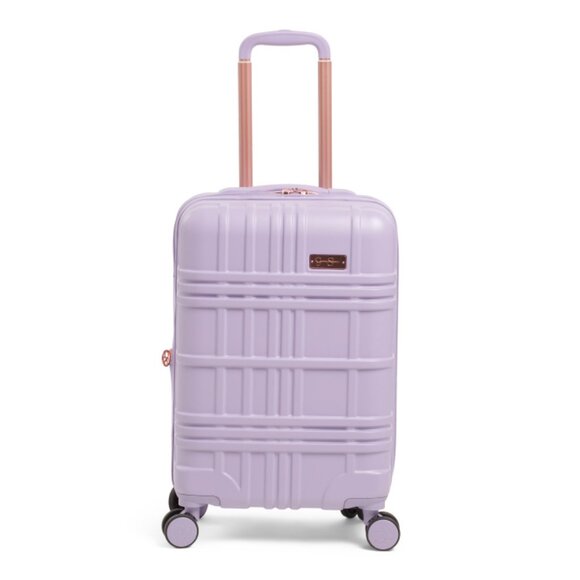 JESSICA SIMPSON Lilac 20in Jewel Plaid Hardside Carry-on Spinner - Picture 1 of 2
